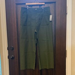Maeve Olive Green Wide Leg Crop Pants